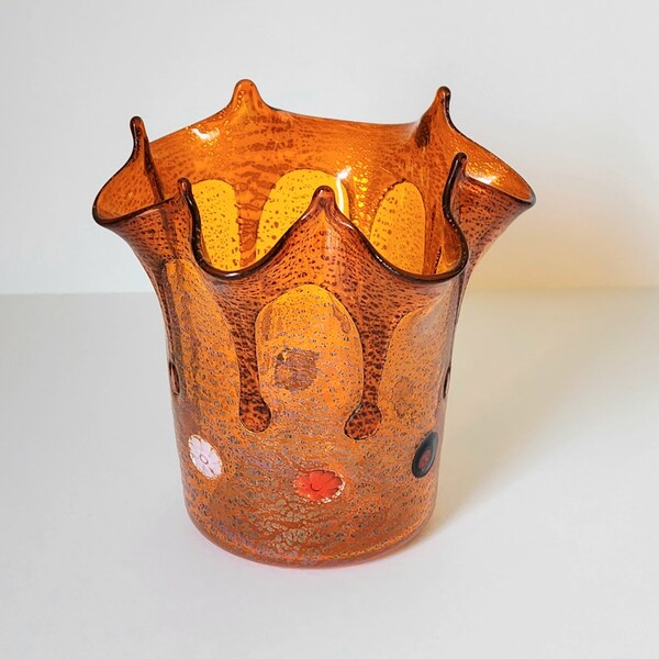 Murano Millefiori Handkerchief Vase Etsy