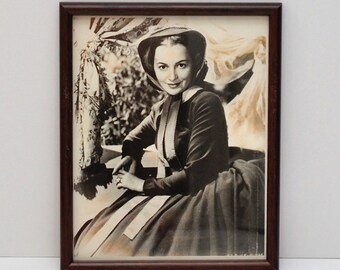 Vintage Framed Photograph of Olivia de Havilland, “Gone with Wind” Movie Still