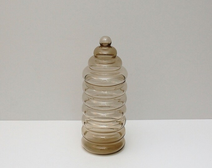 Vintage Jacob Bang Holmegaard Primula Glass Canister Jar, Circa 1930s