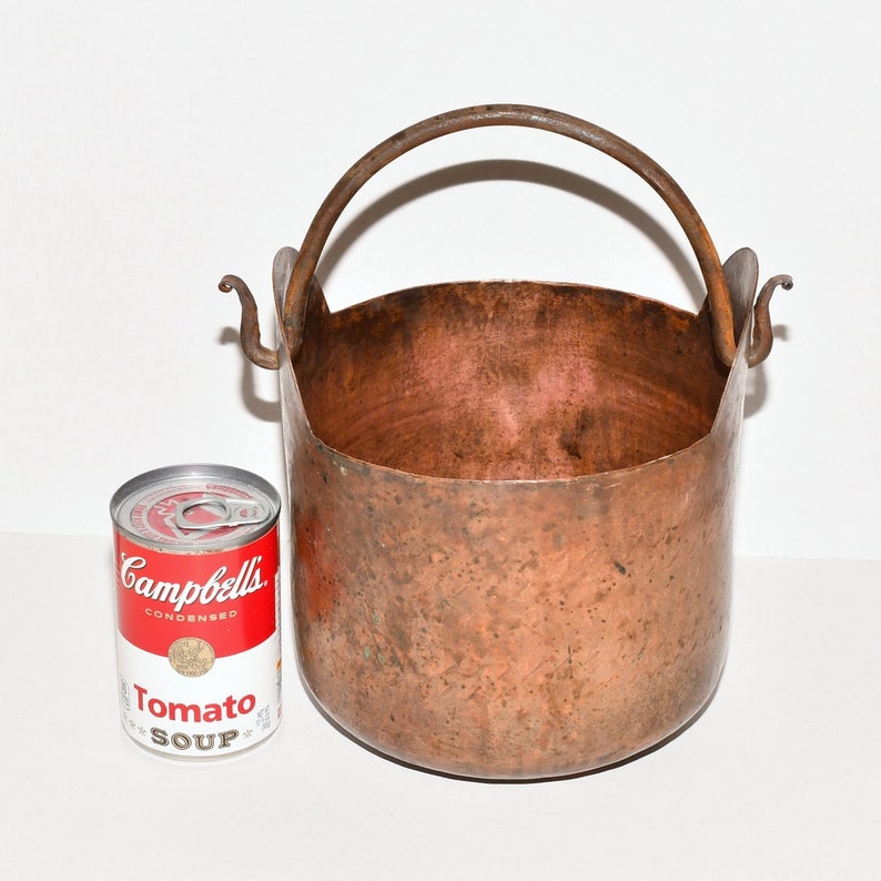 Antique Copper Cauldron Apple Butter Pot With Wrought Iron Etsy