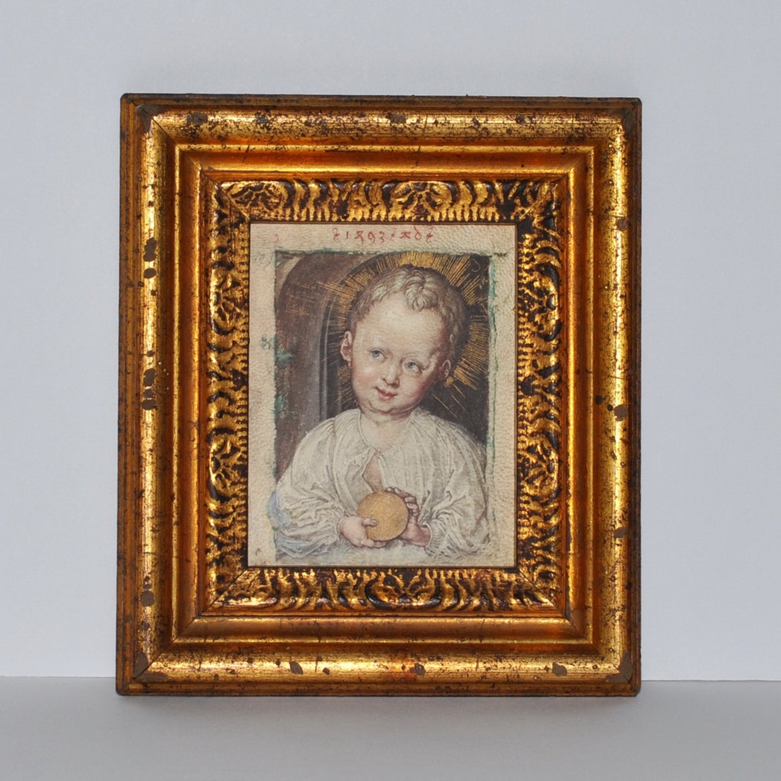 Vintage Catalda Fine Arts Framed After Albrecht Durer Infant Jesus Boy