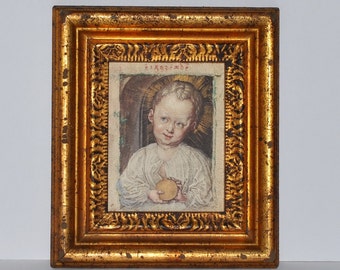 Vintage Catalda Fine Arts Framed after Albrecht Durer Infant Jesus Boy with Globe Print  Jesusknabe mit Welt Kugel