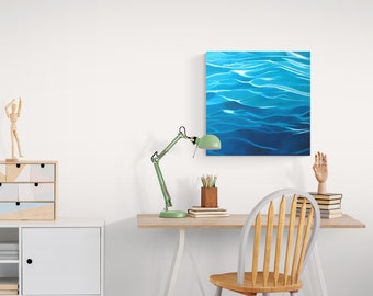 Water Abstract Art - Water Painting, Lake House Decor, Ocean Painting, Sea Painting, Blue Painting, Nautical Decor, Beach House Decor