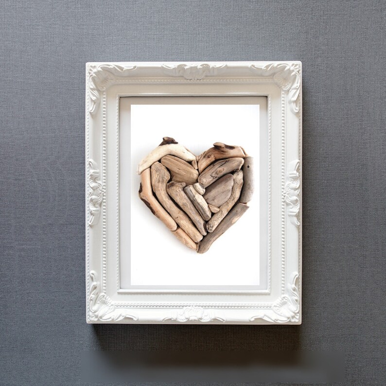 Driftwood Heart Photo Print Wall Decor Minimal Nautical Wall Etsy