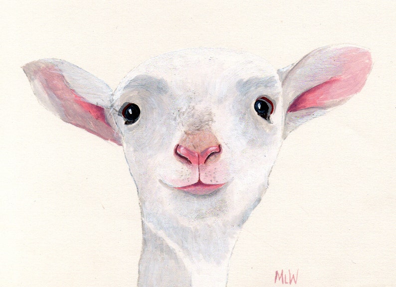 Lamb Print Nursery Lamb Nursery Animals Nursery Animal image 2