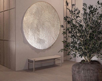 Organic Modern Decor Round Biomorphic Wall Art 3D Large Wall Sculpture Wall Art in Matte White or Custom Colors