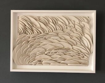 Clay Wall Decor - Wave Wall Art, Minimalist Art, Fluid Art, Textured Wall Art, Flow Art, Shapes Art, Wave Sculpture, Biomorphic Sculpture