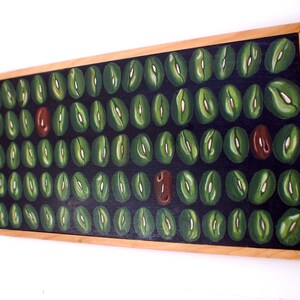 Green Soya Bean One of a Kind Abstract Kitchen Wall Art