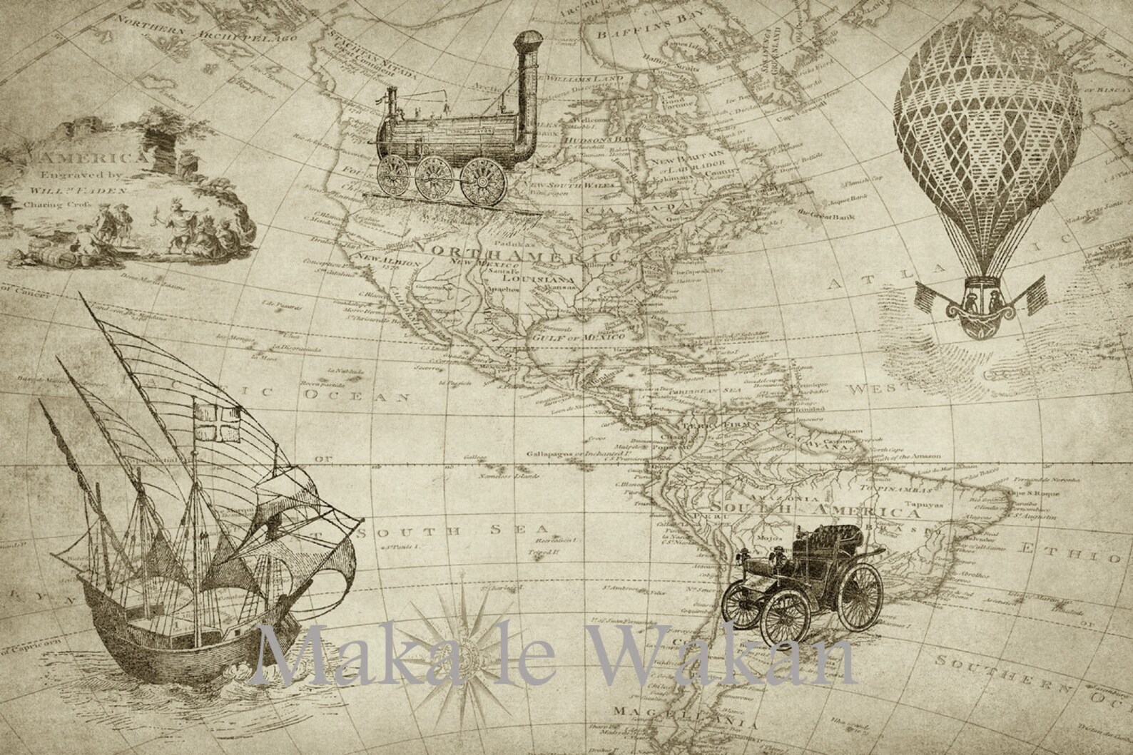 Vintage Map Download Old World Map Sepia Printable Map | Etsy