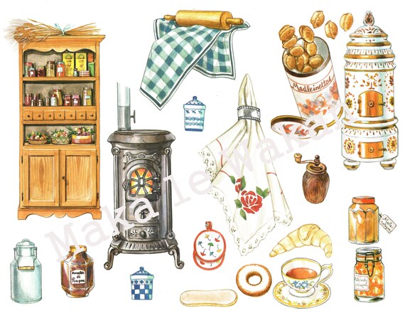 Download French Clipart Vintage Clipart Watercolor Clipart French Etsy