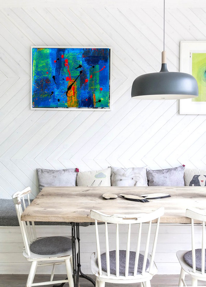 Blue Abstract Printable Abstract Painting Downloadable Art Etsy