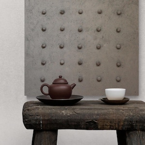 Wabi Sabi Wall Art - Gray Textured Geometric Dimensional Modern Organic Wall Hanging Decor