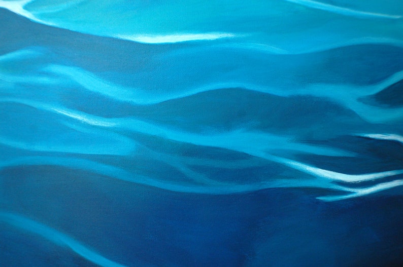 Water Abstract Art Water Painting, Lake House Decor, Ocean Painting, Sea Painting, Blue Painting, Nautical Decor, Beach House Decor image 8