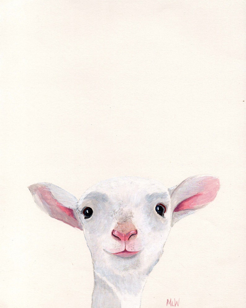 Lamb Print Nursery Lamb Nursery Animals Nursery Animal image 1
