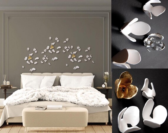 3D Botanical Sculpture:  Minimalist Slow Living Wall Decor - Custom Flower Wall Art Set