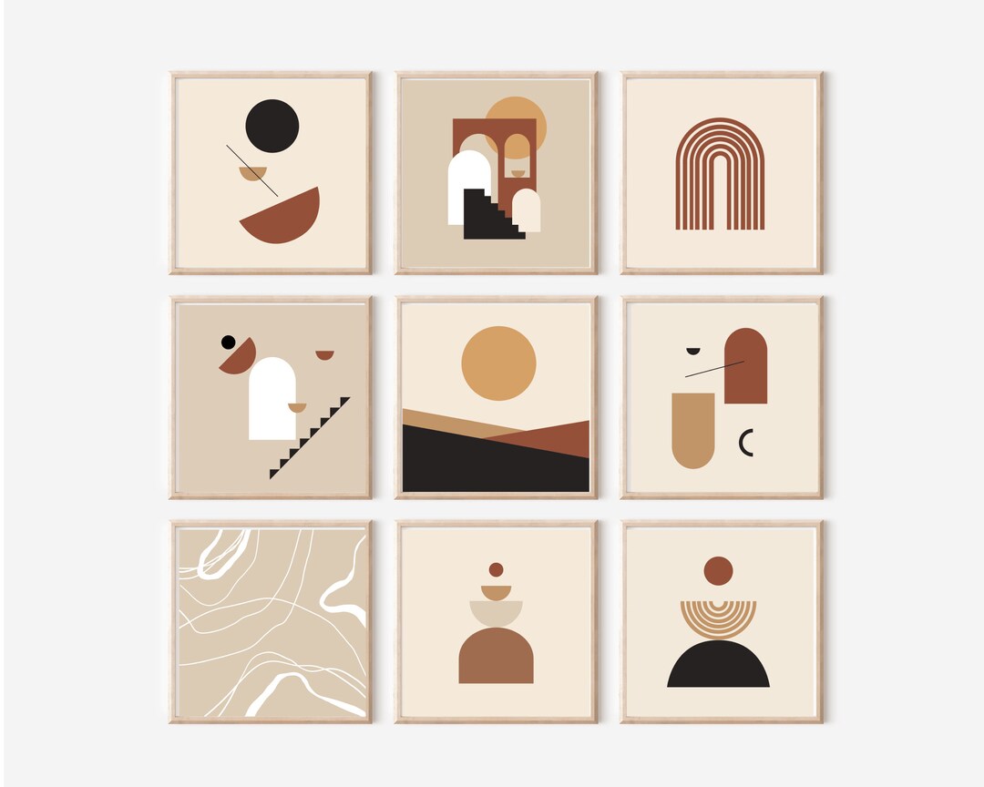 Square Art Print Boho Terracota Shapes - Etsy