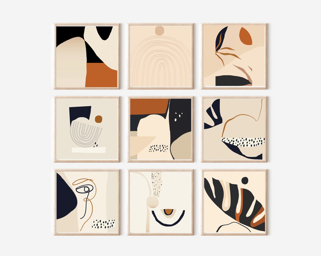 Square Art Print Boho Terracota Shapes - Etsy