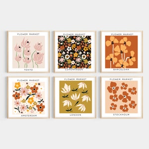 Printable Art Square Set of 6 Flower Market