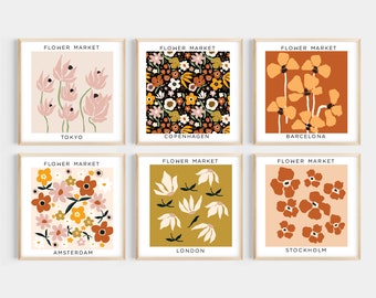 Printable Art Square Set of 6 Flower Market