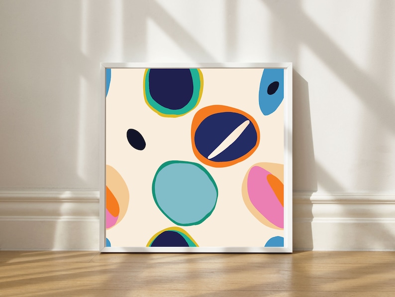 Printable Art Square Set of 9 Colorful - Etsy UK