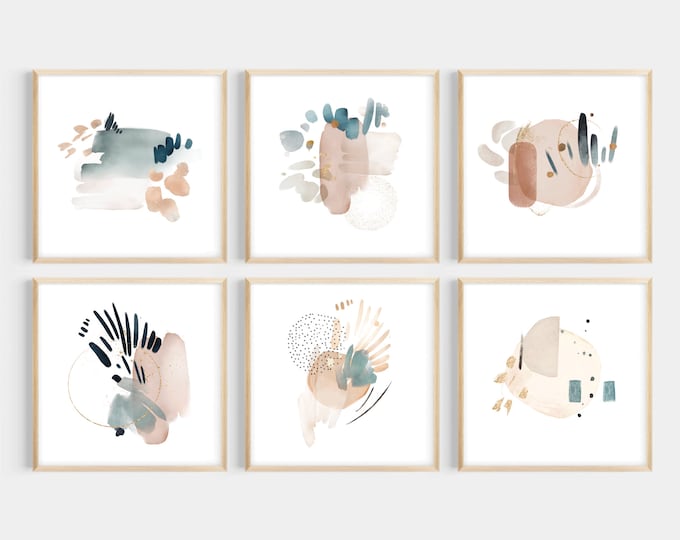 Printable Art Abstract Square Set of 6 - Etsy