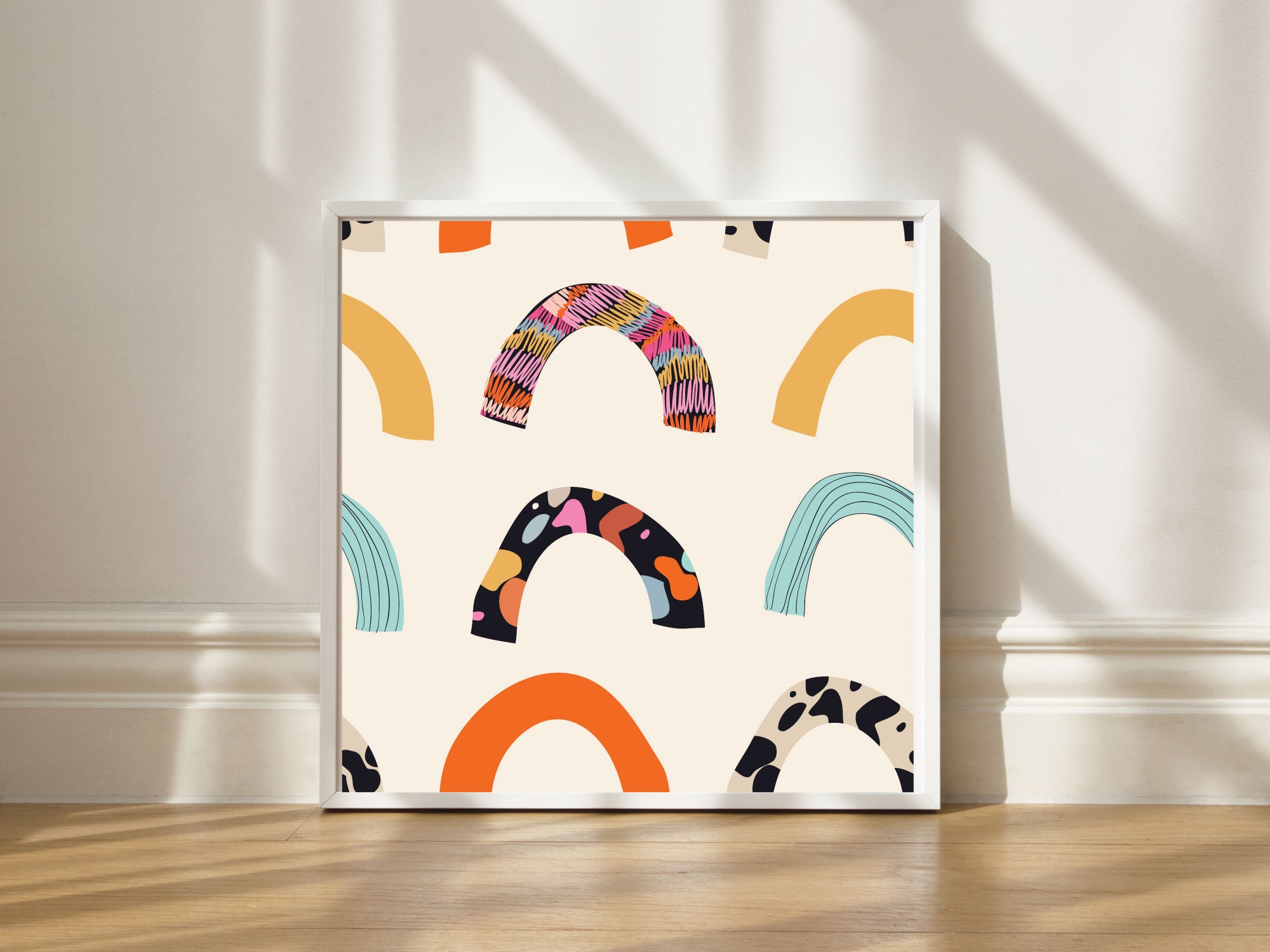 Printable Art Square Set of 9 Colorful - Etsy UK