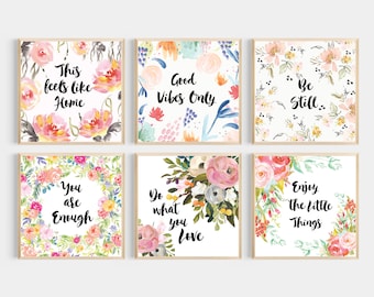 Quotes Motivational Square Digital Flowers