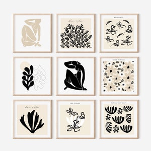 Afdrukbare Art Matisse vierkante uitgesneden set van 9 inch