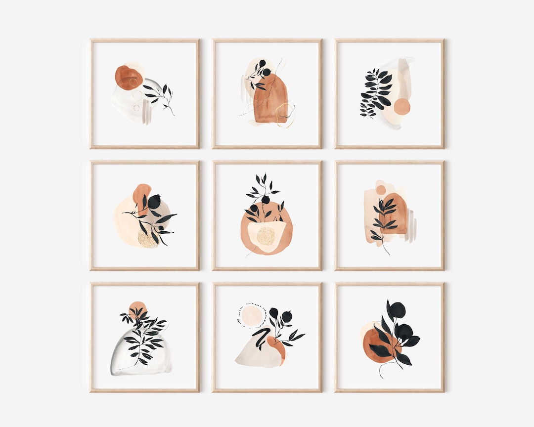 Printable Art Abstract Square Set of 9 - Etsy