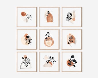 Printable Art Abstract Square Set of 9
