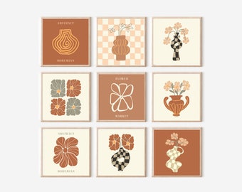 Square Art Print Boho Terracota