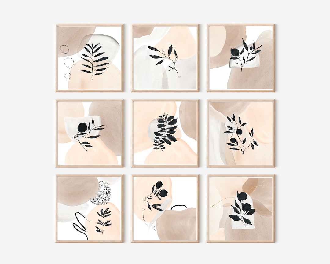 Printable Art Abstract Square Set of 9 - Etsy