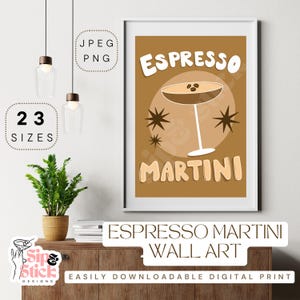 Espresso Martini Bar Cart Print: Retro Cocktail Poster (Digital Download)