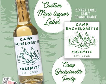 Camp Bachelorette Mini Schnapsetiketten | Junggesellinnenabschied Gastgeschenke (PDF Download Sticker)