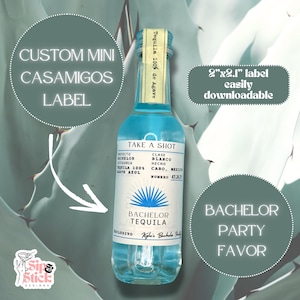 Benutzerdefinierte Tequila Shooter Etiketten: Casamigos inspirierte Junggesellenabschiede (Digitaler Download PDF)