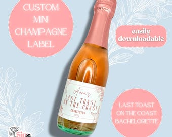 Etiquetas adhesivas para champán Coastal Bachelorette: El último brindis en la costa (descarga digital)