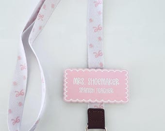 Personalized Wavy Acrylic Name Badge | Teacher, Nurse, Doctor Name Tag