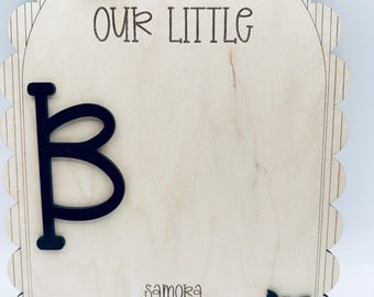 Personalized Baby Footprint Halloween Keepsake | Wooden Sign Decor