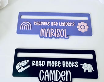 Personalized 3D Name Reading Ruler Bookmark | Custom Book Tracker for Kids