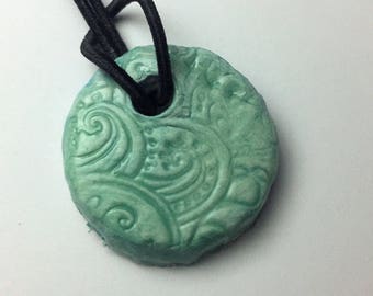 Aromatherapy Essential Oil Diffuser Jewelry Ceramic Pottery  Necklace Pendant