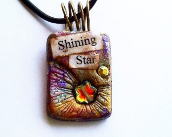 Essential Oil Jewelry Aromatherapy Diffuser Inspirational "Shining Star" Antiqued Vintage Style