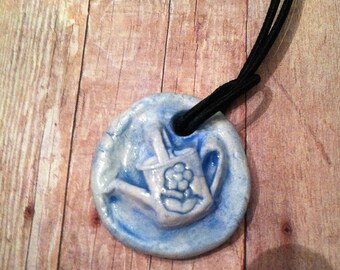 Aromatherapy Essential Oil Diffuser Jewelry Ceramic Pottery Watering Can Necklace Pendant