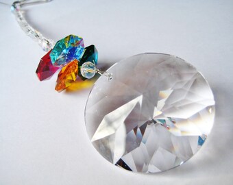 Round Rainbow Crystal Suncatcher/Car Charm