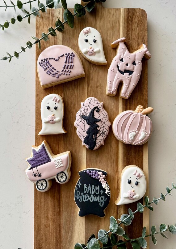 Spooky Baby Shower Custom Sugar Cookies