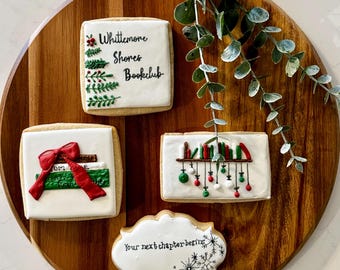 Book Club “Holiday”  Custom Sugar Cookies
