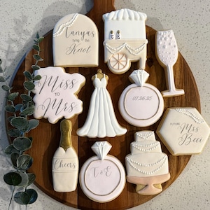 Pearls & Prosecco Bridal Shower Custom Sugar Cookies