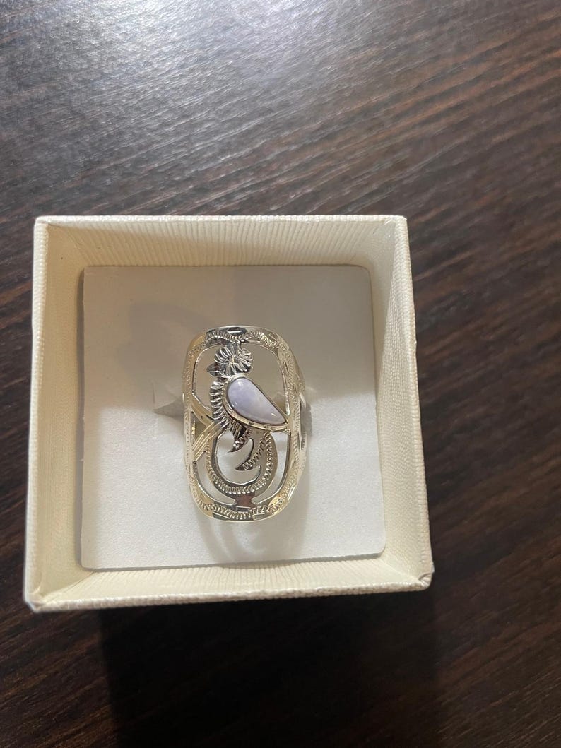 Bird Ringing Colored Rings Silver Left Facing Quetzal Ring Band With Elevated Lilac Jade Stone ...