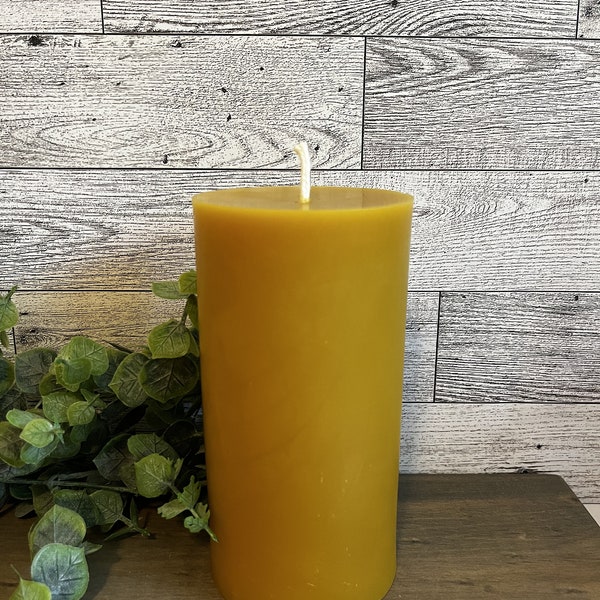 Pure Beeswax 3 inch x 6 inch pillar candle