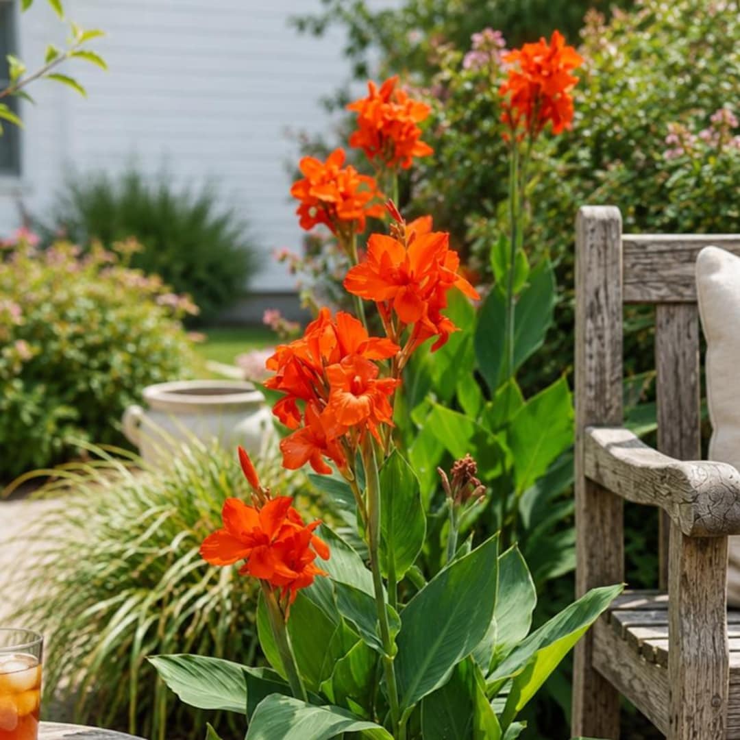 【スナフジタ】花瓶 Canna Lily Summer Spritz Orange Zest 4