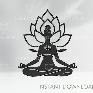 Lotus Flower Yoga Pose Vector Cut File (Digital Download)